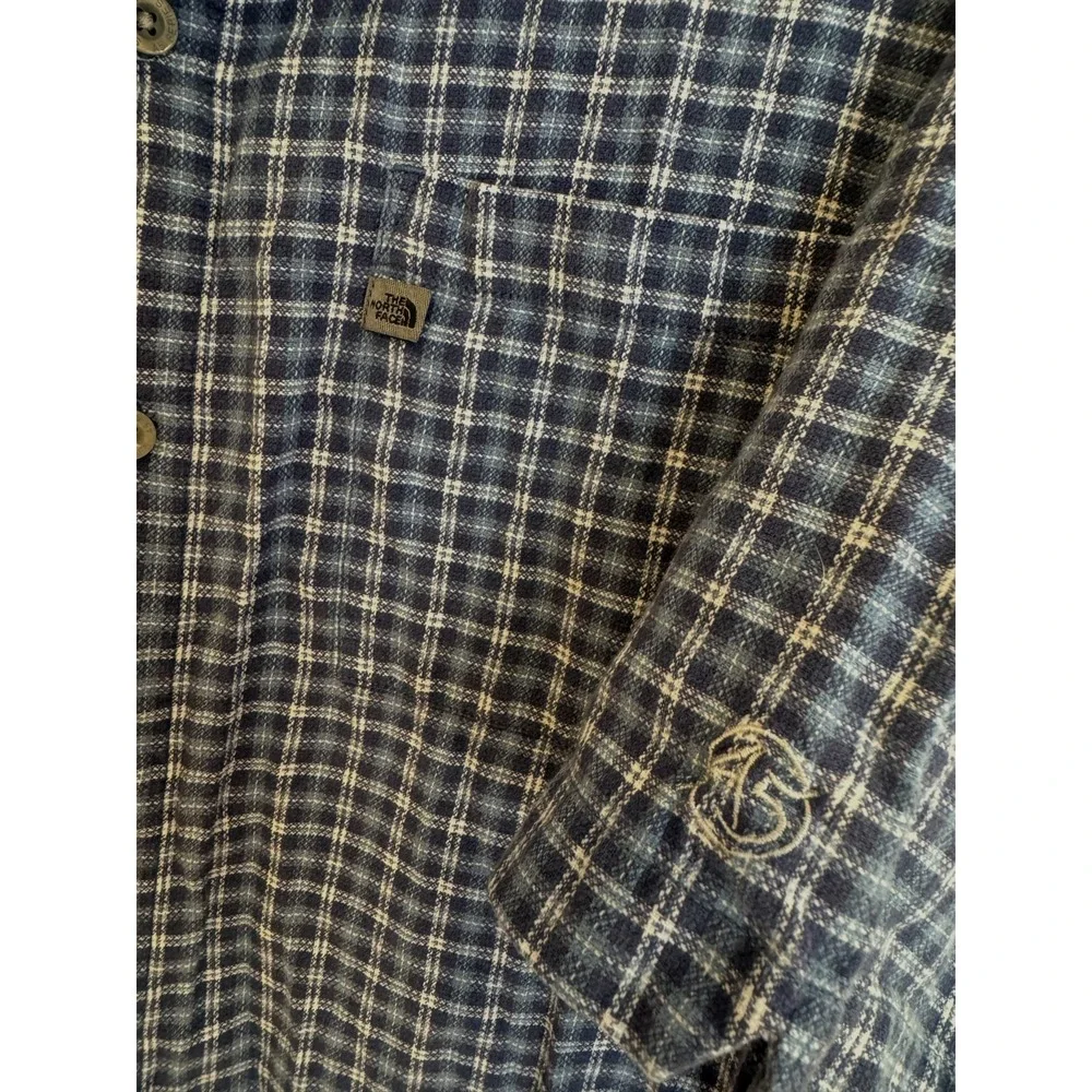 The North Face Shirt Blue Plaid Short Sleeve A5 Series Button Up Casual Men's L